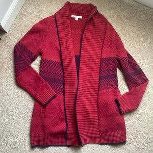 Nordstrom Cabi Red Aztec Cardigan Small
